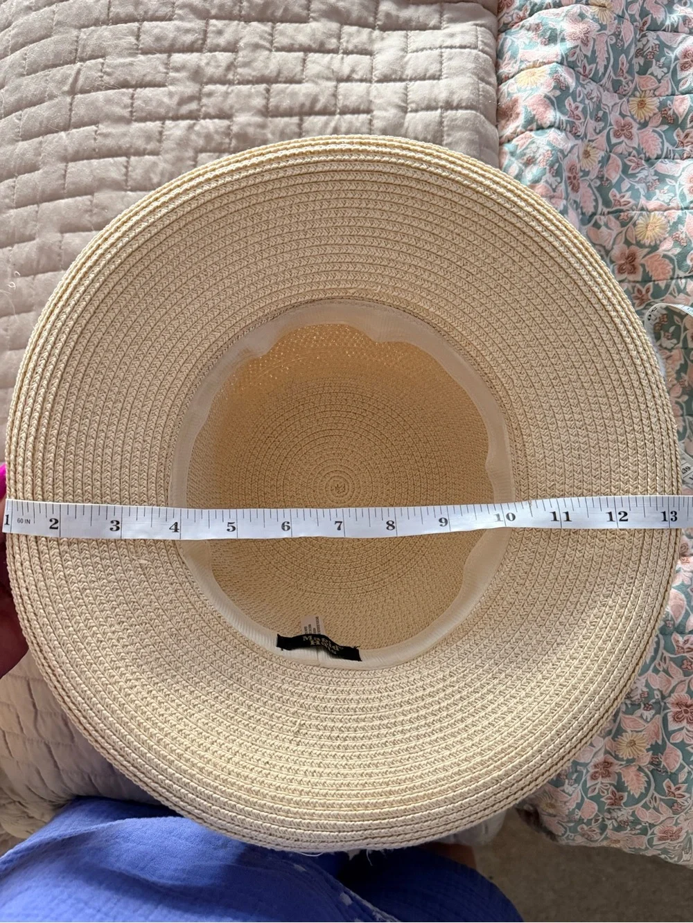 MAGID Hats Two Tone Straw Kettle Hat Scalloped Braided Edge UPF 50 Beach Sun Hat